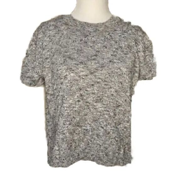 Madewell Pocket Tee Sweater Short Sleeve Knit Top Crewneck Marled Rain Small - Picture 1 of 8